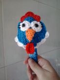 TIARA EM CROCHÊ GALINHA PINTADINHA