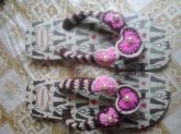 CHINELO HAVAIANAS  REVESTIDO EM CROCHÊ -CORAÇÕES