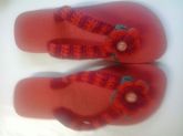 CHINELO HAVAIANAS  TOP REVESTIDO EM CROCHÊ FLOR