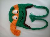 TOUCA EM CROCHÊ TARTARUGAS NINJAS MICHELANGELO