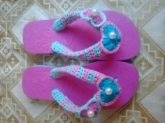 CHINELO HAVAIANAS KIDS  REVESTIDO EM CROCHÊ - CORAÇÃO